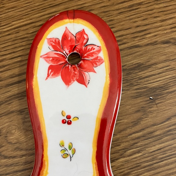 Le Cadeaux Ceramic Cheese Fruit Cutting Board Floral Motif - Picture 4 of 5